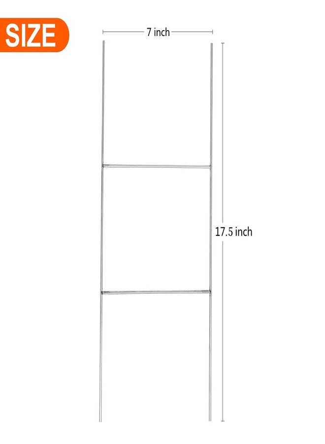 Newflager 12 Pack Heavy Duty Metal H Frame Wire H Stakes, 17.5'' x 7'' Yard Sign Stake for 4mm Corrugated Signs - Image 2